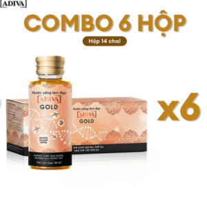 Combo 6 Hộp Nước Uống Làm Đẹp Collagen ADIVA Gold (Hộp/14chai)