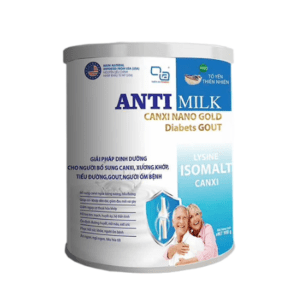 Sữa bột Antimilk Canxi Nano Gold Diabets Gout Pharma Asia (Hộp/900gr)