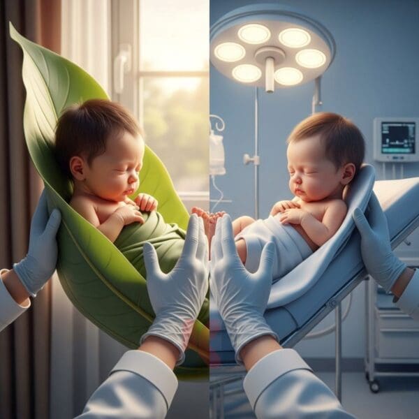 So sánh sự khác biệt giữa trẻ sinh mổ và trẻ sinh thường.