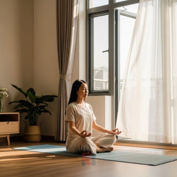 Mẹ sau sinh thư giãn giảm stress giúp ngăn ngừa tóc bạc.