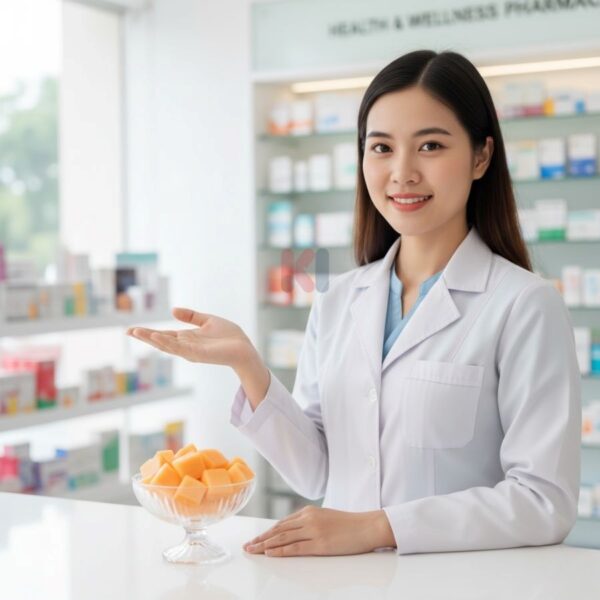 Dược sĩ tại Nhà Thuốc Khải Hoàn tư vấn chuyên môn về lợi ích và cách ăn dưa vàng an toàn cho sức khỏe.
